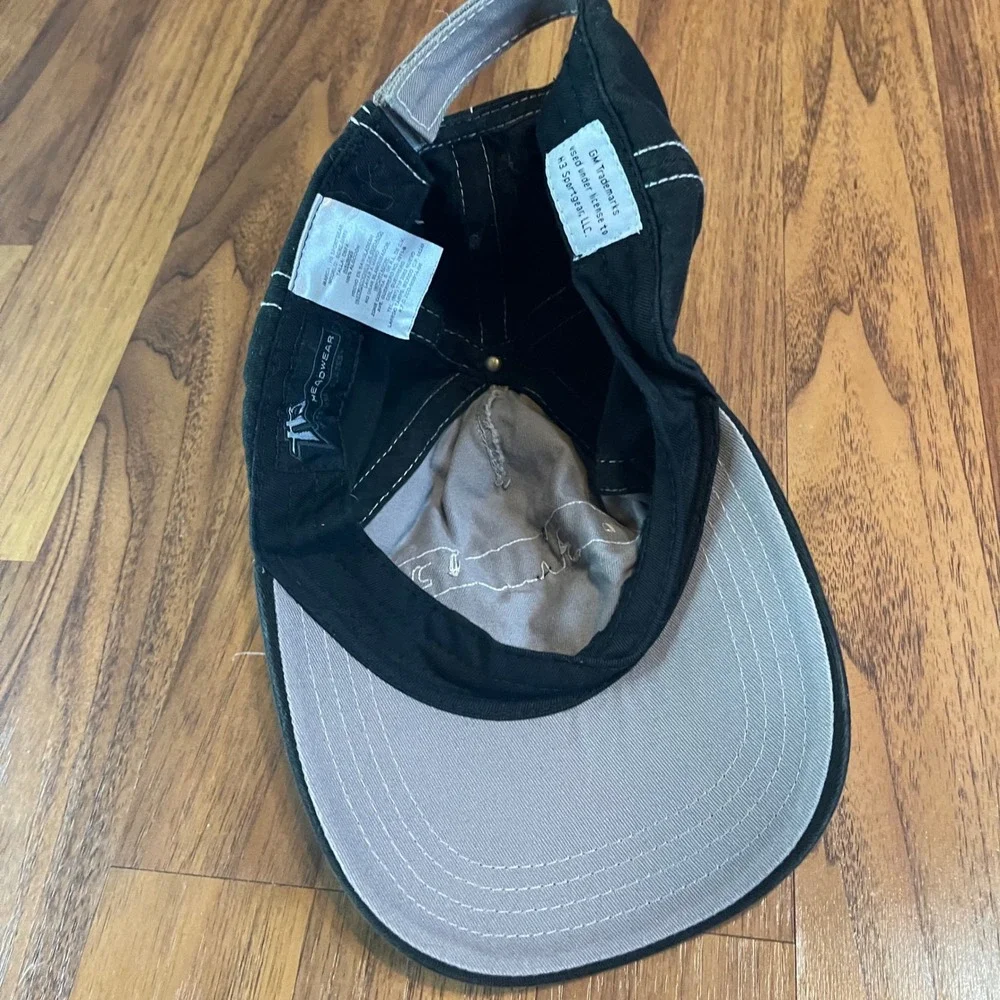Chevrolet Hat Mens OSFA Black Grey Bowtie Logo Cotton Adjustable Baseball Cap H3